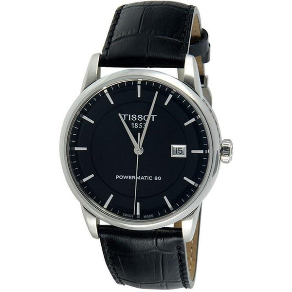 Tissot Men's T0864071605100 T-Classic Powermatic 80 Automatic Black Leather Watch