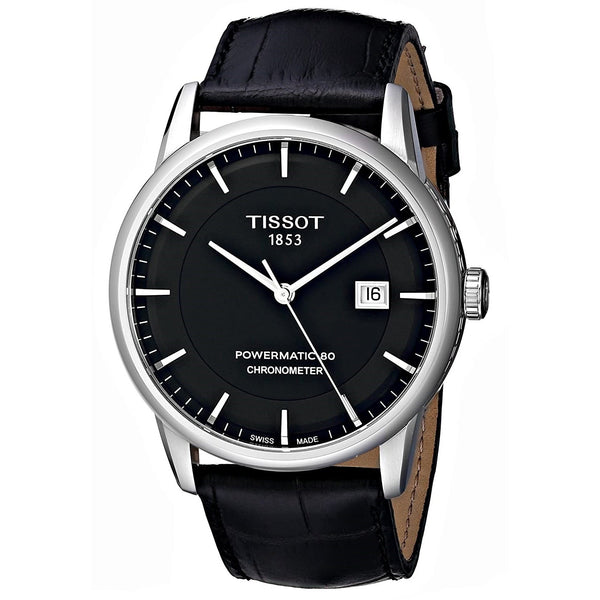 Tissot Men's T0864081605100 Powermatic 80 Automatic Black Leather Watch