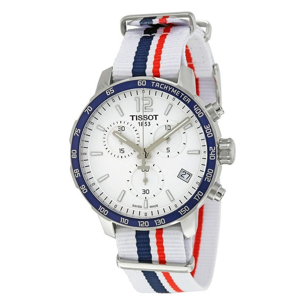 Tissot Men's T0954171703709 Quickster Chronograph Red, Blue and White Nylon Watch