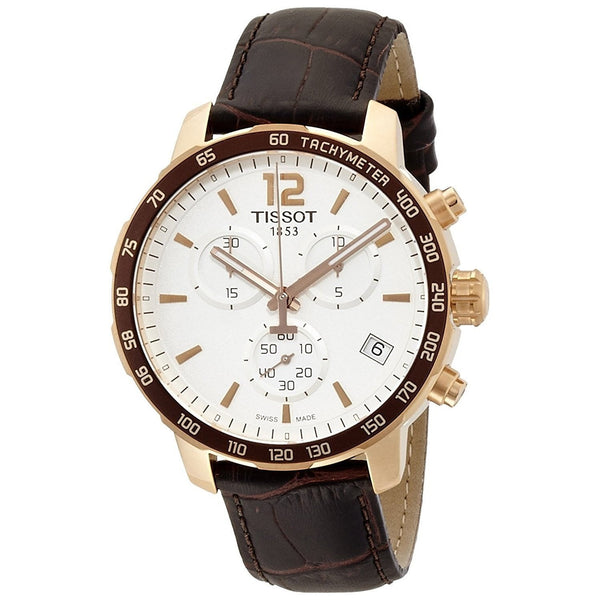 Tissot Men's T0954173603700 Quickster Chronograph Brown Leather Watch
