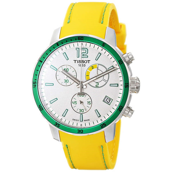 Tissot Men's T0954491703701 Quickster Chronograph Yellow Silicone Watch