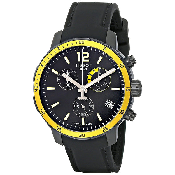 Tissot Men's T0954493705700 Quickster Chronograph Black Silicone Watch