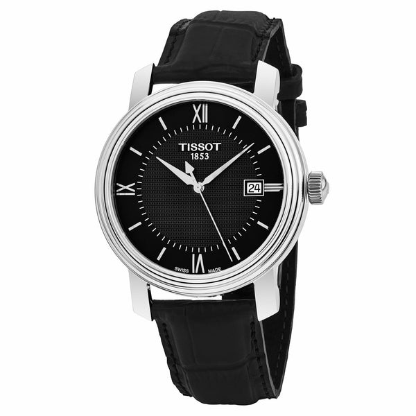 Tissot Men's T0974101605800 Bridgeport Black Leather Watch