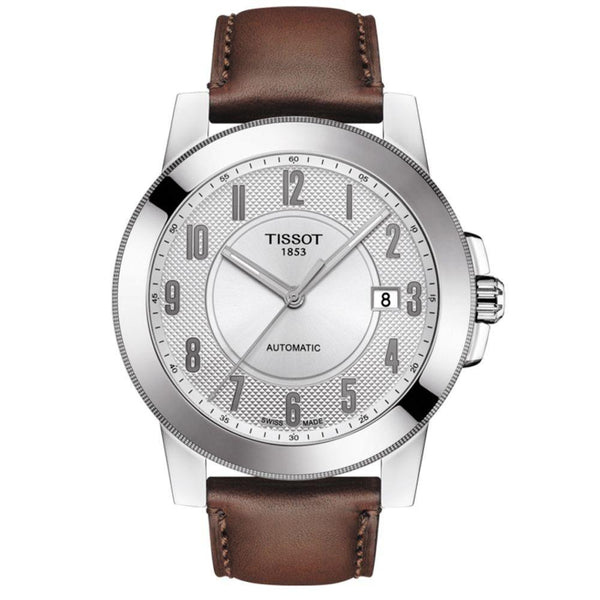 Tissot Men's T0984071603200 Gentleman Automatic Brown Leather Watch