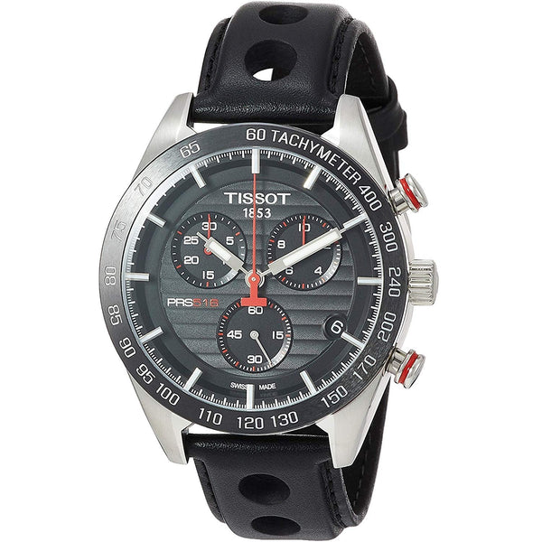 Tissot Men's T1004171605100 T-Sport PRS 516 Chronograph Black Leather Watch