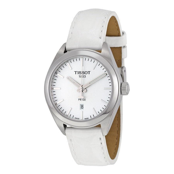 Tissot Women's T1012101603100 PR 100 White Leather Watch