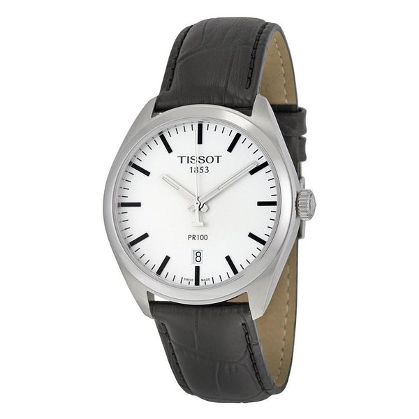 Tissot Men's T1014101603100 PR 100 Black Leather Watch