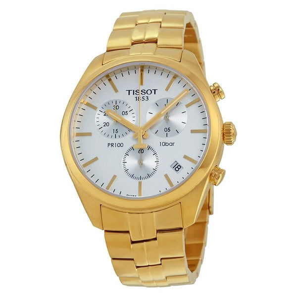Tissot Men's T1014173303100 PR 100 Chronograph Gold-Tone Stainless Steel Watch