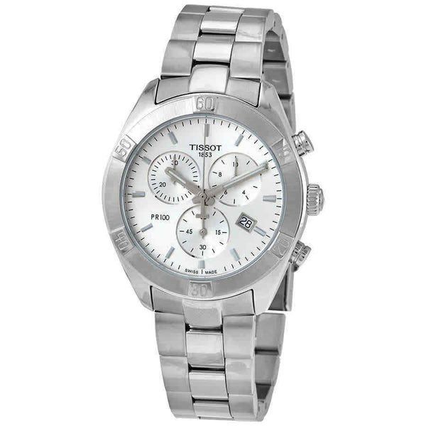 Tissot Unisex T1019171103100 PR 100 Sport Chic Chronograph Stainless Steel Watch