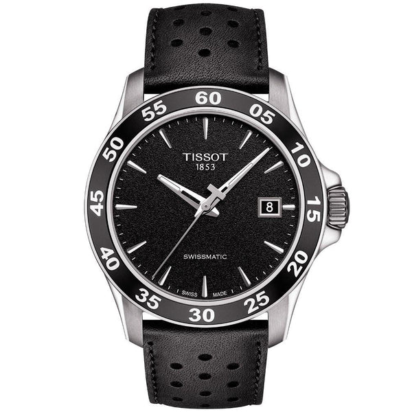 Tissot Men's T1064071605100 V8 Black Leather Watch
