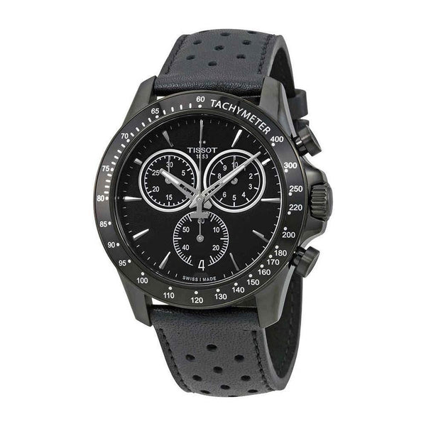 Tissot Men's T1064173605100 V8 Chronograph Black Leather Watch