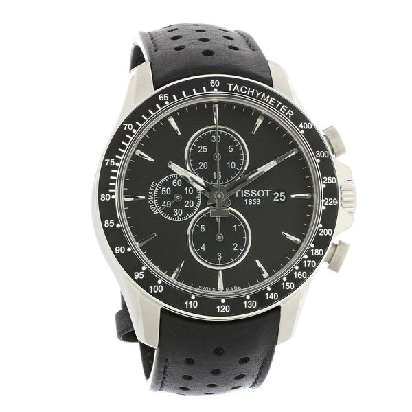 Tissot Men's T1064271605100 V8 Chronograph Black Leather Watch