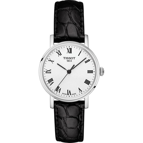 Tissot Women's T1092101603300 Everytime Small Black Leather Watch