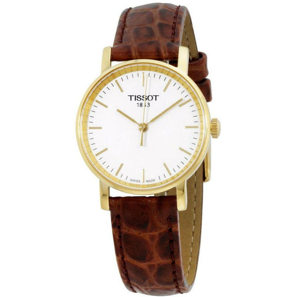 Tissot Women's T1092103603100 Everytime Brown Leather Watch