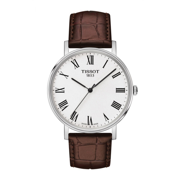 Tissot Men's T1094101603300 Everytime Brown Leather Watch