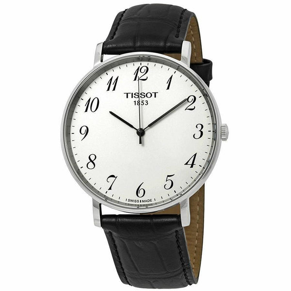 Tissot Men's T1096101603200 Everytime Large Black Leather Watch