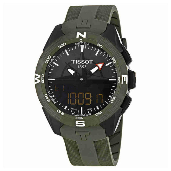 Tissot Men's T1104204705100 T-Touch Expert Analog-Digital Chronograph Green Silicone Watch