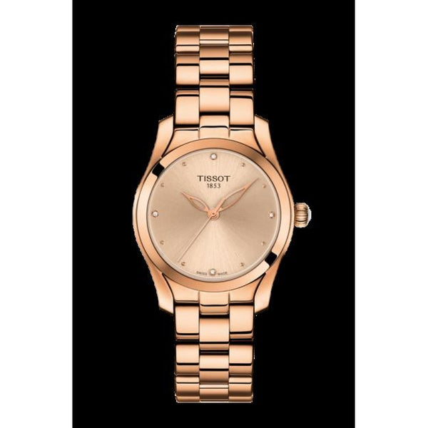 Tissot Women's T1122103345600 T-Wave Rose Gold Tone Stainless Steel Watch