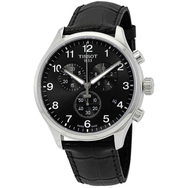 Tissot Men's T1166171605700 Chrono XL Classic Chronograph Black Leather Watch