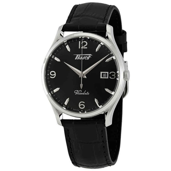 Tissot Men's T1184101605700 Heritage Visodate Black Leather Watch