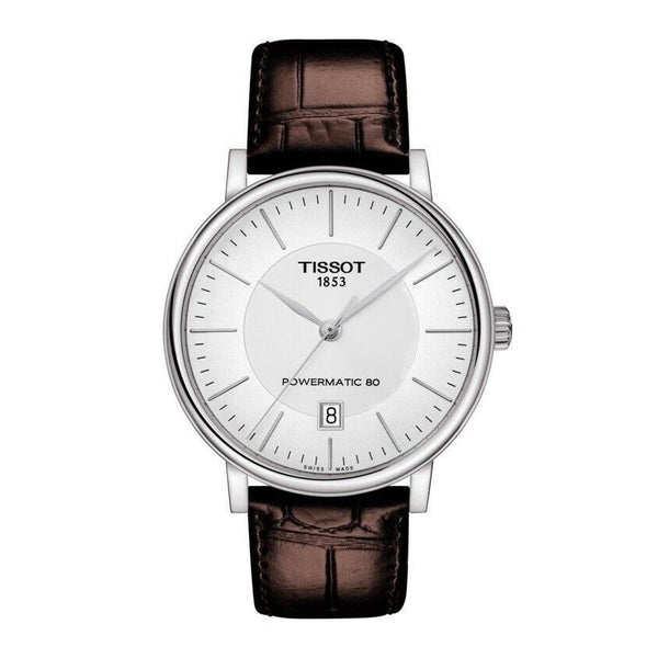Tissot Men's T1224071603100 Carson Premium Powermatic 80 Brown Leather Watch