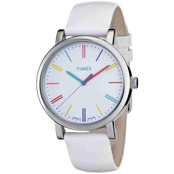 Timex Women's T2N791 Heritage Easy Rider White Leather Watch