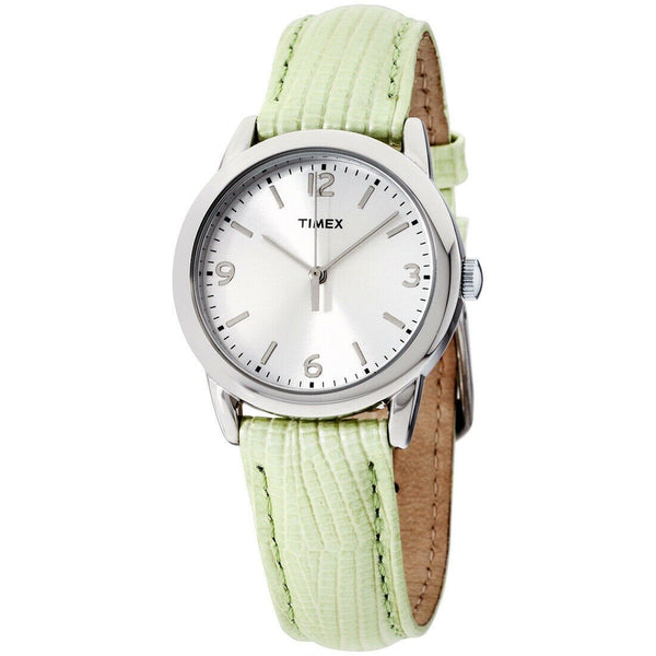 Timex Women's T2P121 Classic Green Leather Watch