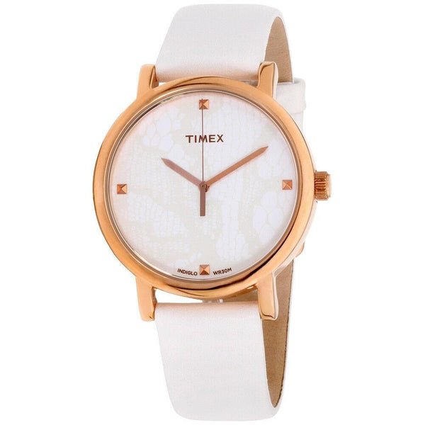 Timex Women's T2P4602K Classic White Leather Watch