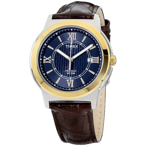 Timex Men's T2P521 Bank Street Brown Leather Watch