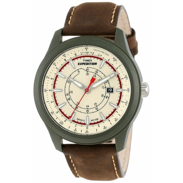 Timex Men's T49921 Expedition Camper Brown Leather Watch