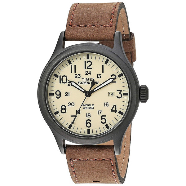 Timex Men's T49963 Expedition Brown Leather Watch