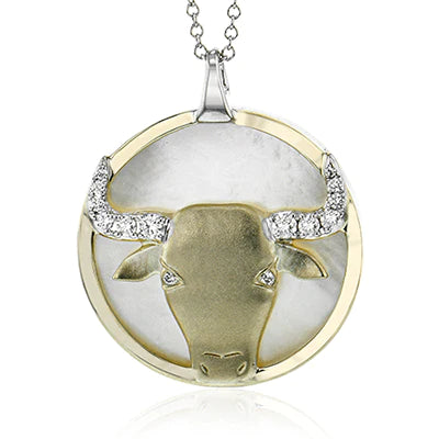 Zeghani 14K Diamond Zodiac Sign Constellation Pendant - Taurus