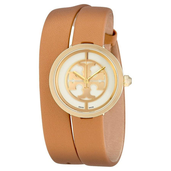 Tory Burch Women's TB4018 Reva Brown Leather Watch