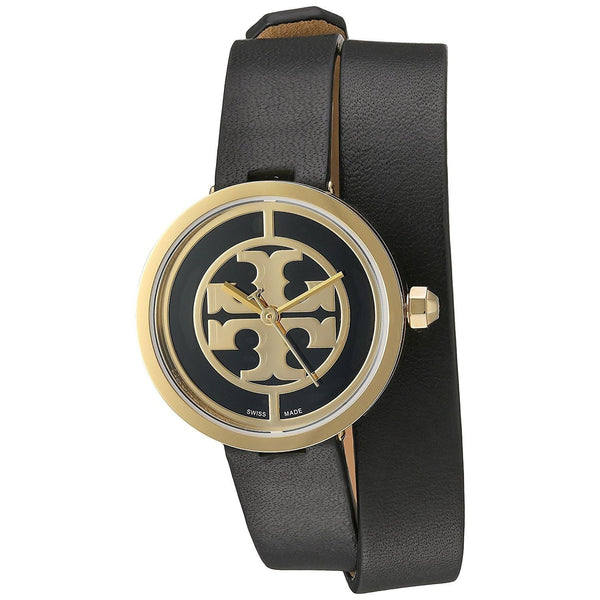 Tory Burch Women's TB4019 Reva Black Leather Watch
