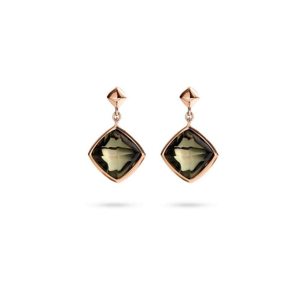 ROSE GOLD GREEN STONE EARRINGS