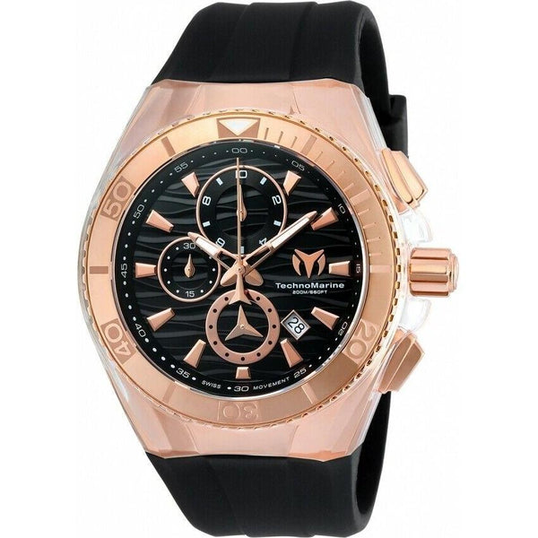TechnoMarine Men's TM-115048 Cruise Star Chronograph Black Silicone Watch