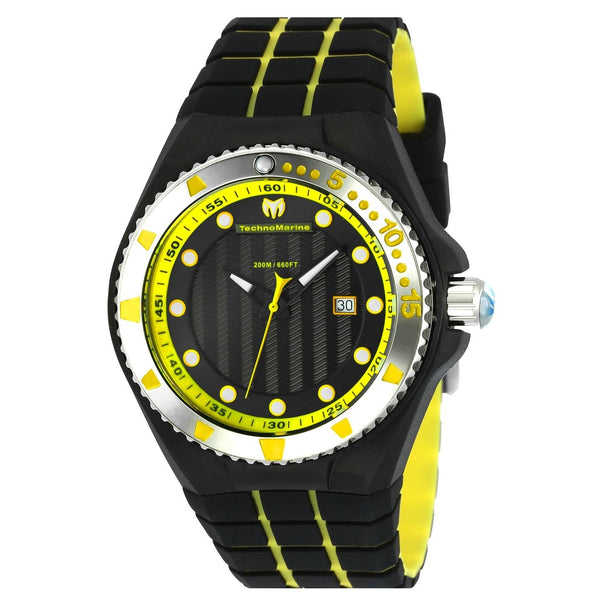 TechnoMarine Men's TM-115218 Cruise Locker Black and Yellow Silicone Watch