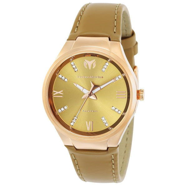 TechnoMarine Women's TM-117009 Moonsun Tan Leather Watch