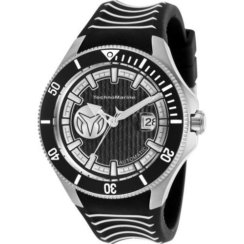 TechnoMarine Men's TM-118011 Automatic Black and White Silicone Watch