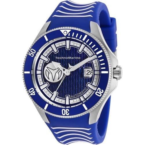 TechnoMarine Men's TM-118012 Automatic Blue and White Silicone Watch
