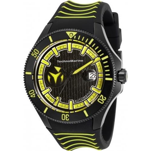 TechnoMarine Men's TM-118017 Automatic Black and Yellow Silicone Watch