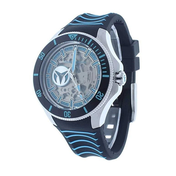 TechnoMarine Men's TM-118020 Automatic Black and Blue Silicone Watch