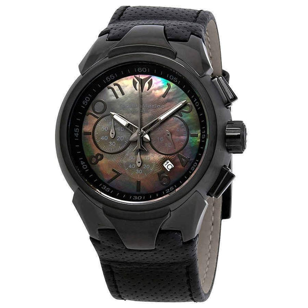Technomarine Men's TM-715028 Sea Chronograph Black Leather Watch