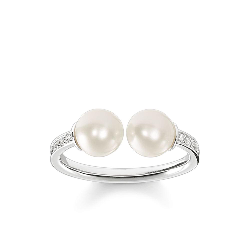 Freshwater Double Pearl Ring (Silver)