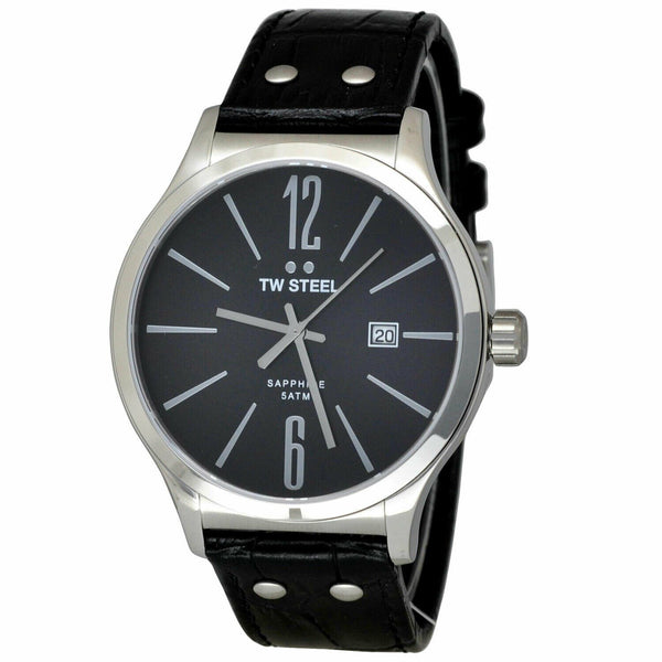 TW Steel Men's TW1300 Slim Line Black Leather Watch