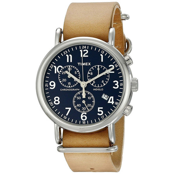 Timex Men's TW2P62300 Weekender Chronograph Brown Leather Watch