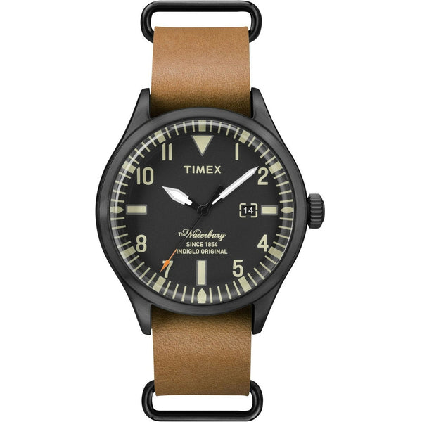 Timex Men's TW2P64700 The Waterbury Brown Leather Watch