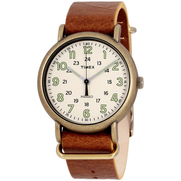 Timex Men's TW2P85700 Weekender Brown Leather Watch
