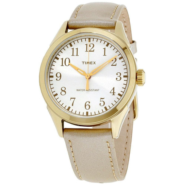 Timex Women's TW2P99300 Briarwood Terrace Gold-Tone Leather Watch