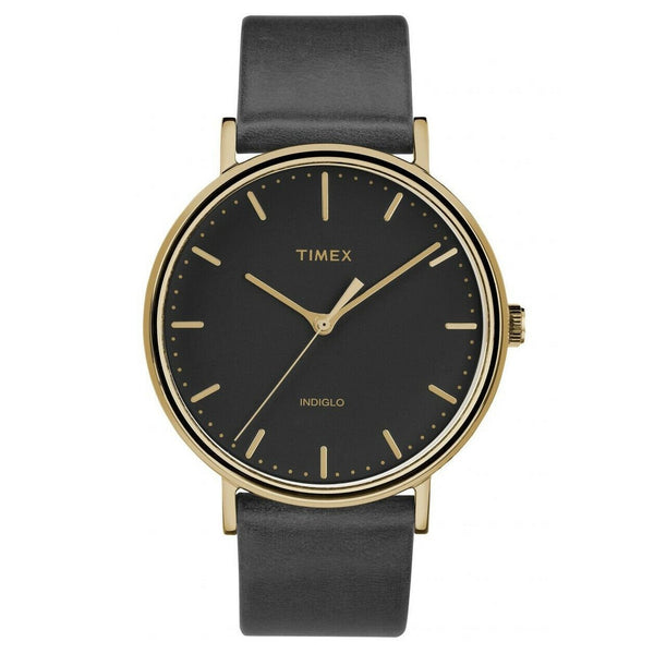 Timex Men's TW2R26000 Fairfield Black Leather Watch